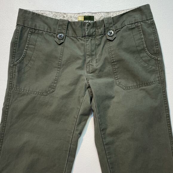 Vintage Y2K ROXY Army Green Low Rise Capri Pants / Sz 5 / Surf Military Retro - Picture 3 of 10